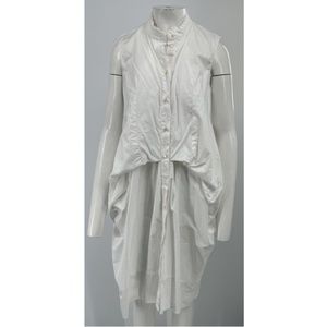 Maison Rabih Kayrouz White Sleeveless Bubble-Effect Shirt Dress sz 42